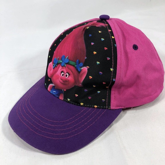Dreamworks Trolls Baseball Hat Girls Pink Purple Adjustable Snapback Cap OSFM - Picture 2 of 13